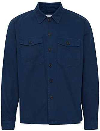 Blend 20715170 Shirt overshirt Herren Übergangsjacke Jacke Überhemd Hemdjacke Unifarben Twill Optik Brusttaschen Hochwertige Baumwoll-Qualität, Größe:XL, Farbe:Dress Blues (194024)