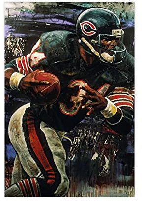 TSALF Poster und Drucke Kein Rahmen Walter Payton Poster Portrait Art 8 Wandkunst Gemälde für Wohnzimmer Schlafzimmer 60x90cm