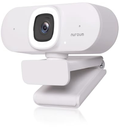 Nuroum V15-AFL Webcam mit Ringlicht, Autofokus 1080P 60fps PC Kamera mit Mikrofon, 75°Sichtfeld/Rauschunterdrückung/Lichtkorrektur, Streaming Kamera USB Plug&Play für OBS/Zoom/Teams, Laptop/Desktop
