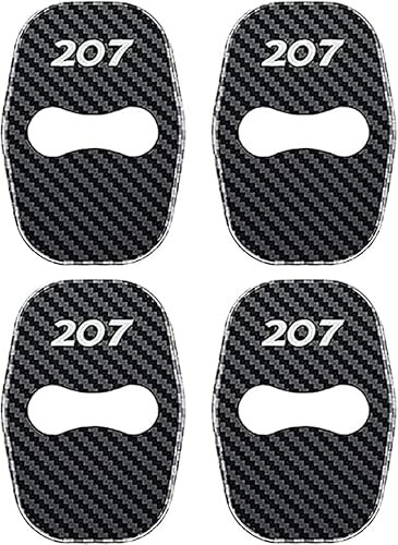 JNIGEL 4 Pièces Couverture Serrure Porte Voiture pour Peugeot 207, Couvercle Serrure Porte en Acier Inoxydable, Cache Verrou de Porte, Contre la Pluie/la Rouille