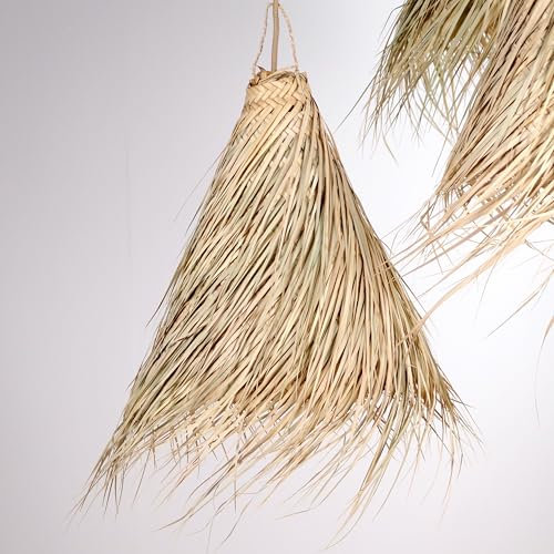 Bohome Living - Suspension Luminaire Naturelle, Lustre Bohème Chic, Suspension en paille, Fait main (45 x 45cm)