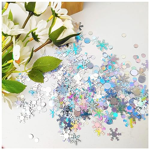 KOBOKO Konfetti, Schneeflocke Streudeko, Konfetti Geburtstag für Weihnachtsfeier, Geburtstag, Babyparty, Hochzeit, Tischdeko Einschulung, Konfetti Geburtstag, Streudeko Geburtstag, Schulkind Deko