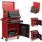 COSTWAY Cassettiera Portautensili a 4 Cassetti, Carrello per Attrezzi con Ruote Bloccabili Ripiano Regolabile e Rivestimento Antiscivolo, 59 x 28 x 102 cm (Nero + Rosso)