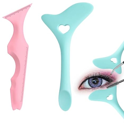 2 Stück Silikon Eyeliner Schablonen,Eyeliner-Schablonen Flügelspitzen Wiederverwendbare Eyeliner Schablone Silikon Eyeliner Make-Up Schablonen für Anfänger Frauen und Mädchen Mascara