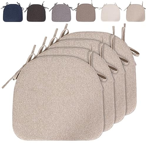 RUIXUAN Stuhlkissen mit Bändern (43 * 41cm) Sitzkissen Stuhl rutschfest Sitzauflage Sitzpolster halbrund für Stühle in Haus und Garten Büro