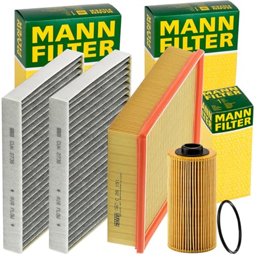 Mann Filter Inspektionspaket | C26151(LX422)+CUK2736-2(LAK73/S)+HU938/4X(OX152/1D Kompatibel mit 5 (E39),5 Touring (E39),B10 (E39),B10 Touring (E39)