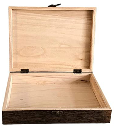 Leisurealeaneag Boîte de rangement en bois avec serrure pour bijoux, boucles d'oreilles, 26 x 20 x 6 cm, style 2