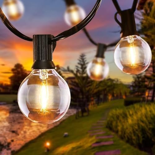 Lichterkette Außen, 6.8M LED Lichterkette Außen mit 16+2 G40 Lichterkette Glühbirnen, Wetterfest Outdoor Lichterkette, LED Lichterkette Außen/Innen für Garten Balkon Terrasse Party Camping