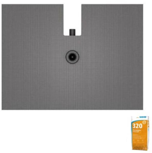 Receveur de douche à carreler 120 x 90 WEDI Fundo Plano + bonde intégrée + Wedi 320