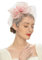Chapeau bibi de mariée pour femme - Bandeau de fête - Chapeau derby - Fleur de mariage - Voile en maille, Rose nude, taille unique