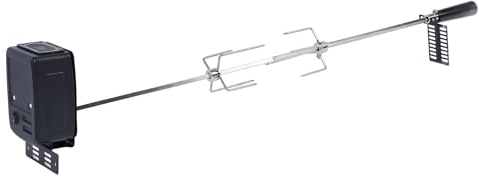 Rotisserie-Grill-Set, 15 Kg Traglast, Automatisch Rotierender Grill-Rotisserie-Motor-Set, Edelstahl, Quadratischer Spießstab, Fleischgabeln für Outdoor-Hinterhofbraten,