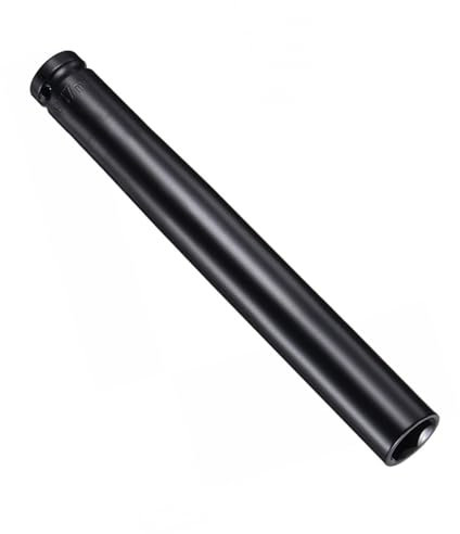 TOP-VIGOR Deep Impact Socket, 1/2 Inch Drive by 17mm Deep Impact Socket, Heat-Treated CR-V Steel 17mm Socket, 1/2 Drive with 200mm Length 6-Point Socket for Car Home Repair