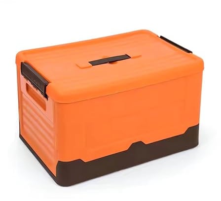 Faltbare Aufbewahrungsbox mit Deckel, für Zuhause, Büro, Schrank, Schlafzimmer, Outdoor-Camping, Auto-Box, Organizer (Orange, 40 x 28 x 23 cm)