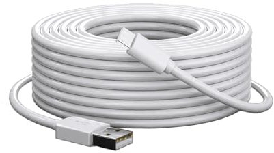 YBSCJHGR 20Ft USB-A to Micro USB Power Cable for Ring Indoor Cam (2nd Gen) Camera, White Micro USB Charging Cord