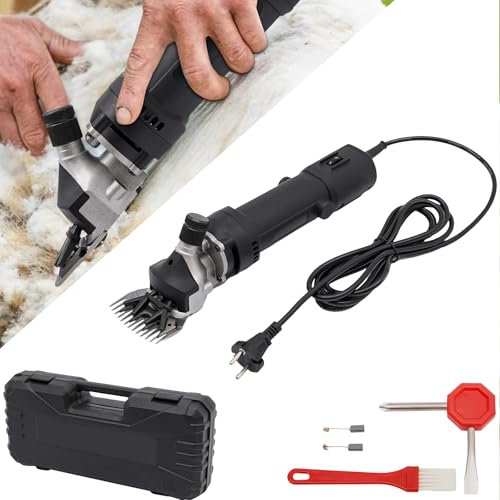 Tondeuse à moutons électrique 350 W 3600 tr/min - Tondeuse professionnelle pour animaux de compagnie - Avec lubrifiant à lame, brosse et tournevis plat - Pour mouton, cheval, alpaga