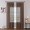 Joydeco 2er Set H225 x B140 cm Braun Vorhänge für Schienensystem Transparent Vorhang Lang Gardinen mit Kräuselband Polyester Curtains Schlafzimmer