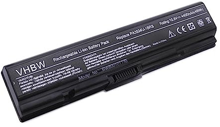 vhbw 1x Batterie Compatible avec Toshiba Satellite Pro L500D-136, L500D-137, L500-1W7, L500-1W8, L500D Ordinateur Portable (4400mAh, 10,8V, Li-ION)