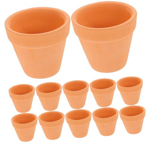 Yardwe 12 Pièces Pots de Plantes en céramique jardinière en Terre Cuite Pots de Fleurs Pots de Jardin Petit Pot de Fleur Petit Pot en Argile Pots Succulents Pots en Terre Cuite Orange