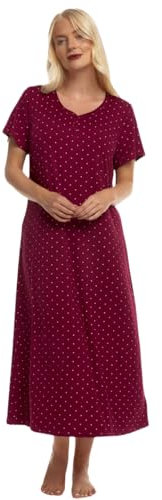 Suzy & Me Ladies Long Plus Size Luxury Soft Touch Jersey Nightshirt (BURGUNDY18-20)