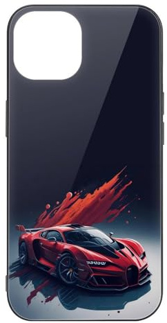 CRIVOTA Hülle Für iPhone 14 - Ganz Neues Sportwagen-Design, Glas-Rückseite + TPU, Nach Militärstandard Getestet, Perfekte Passform, Kratzfest, Handyhüllen Für Jungen Und Mädchen