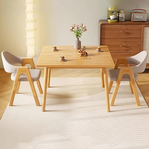 Quadrat Esstisch mit 2 Stühlen Essgruppen, 2er Set Esszimmerstühle mit küchentisch Esszimmergruppe, Tischgruppe Sitzgruppe für Balkon, Küche, Wohnzimmer,Kunstleder/Tuch Stuhl