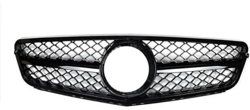 OGJFD Kühlergrill Frontgrill Für Benz Für W204 C-Klasse 2008–2014 C180 C200 C250 C300 C43 AMG-Stil Schwarze Obere Stoßstangenhaube Netzgitter Vorderen Grill
