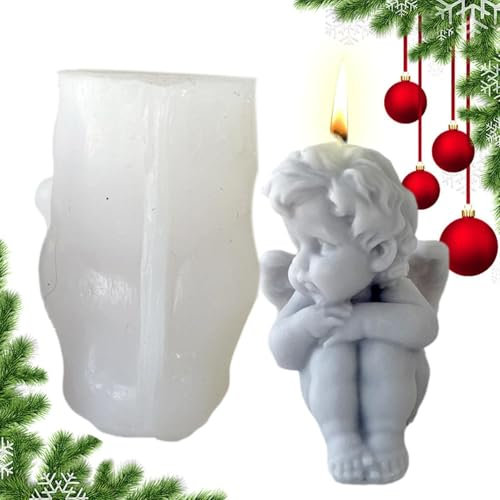 Angel Silicone Mould - Silicone Candle Mold - 3D Angel Candle Mold, Candle Making Mould, Silicone Fondant Moulds | Aromatherapy Mold, Chocolate Cake Making Mold