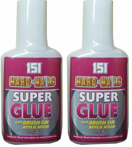 151 Hard As Nails Adhesive, Brush On Super Glue (Pack of 2)