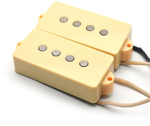Gettimore Alnico Lot de 5 micros pour guitare basse à haut rendement, design de précision à 4 cordes avec résistance de 11,5 K et espacement des pôles de 28,5 mm pour une clarté tonale équilibrée