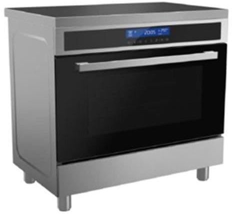 Continental Edison CECPI9060IXD Induktionsherd, 5 Kochfelder, 90 cm, Silber