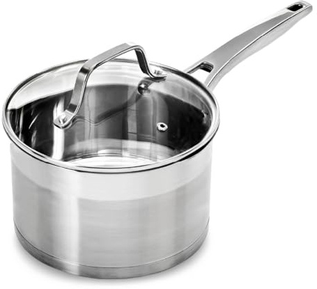 Blackmoor 20cm Stainless Steel Saucepan with Lid/High Grade, PFAS-Free, Suitable for All Hob Types Including Induction and Oven Cooking/Pro Range 65219