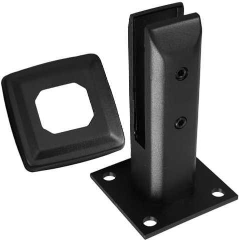 Toddmomy Pince à Verre D'escalier en Acier Inoxydable Noir, Accessoire Polyvalent et Facile à Installer pour Support de Main Courante en Verre Projets DIY