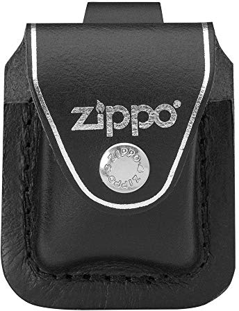 Zippo Lighter Pouch with Loop, Black, Leather, One Size