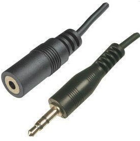 10M BLK 3.5MM STEREO M-F EXT CBL GLD