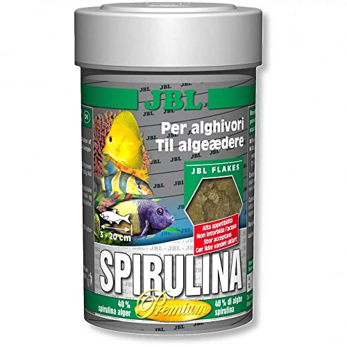 JBL Spirulina 30001 Premium Alleinfutter für algenfressende Aquarienfische, Flocken 250 ml