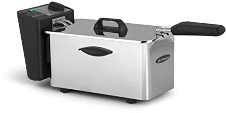 Orbegozo FDR 35 - Freidora profesional, 3,5 L, termostato regulable, indicador luminoso, asa de tacto frío, recogecables, acero inoxidable, 2000 W