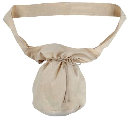 HEMAD Mittelalter Umhängetasche Beutel-Tasche Baumwolle groß Modell: Irmenfried, Beige