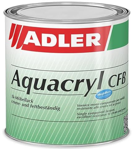 ADLER Aqua-Cryl CFB G50 2.5l Halbmatt Farblos Wasserbasierter, sehr beständiger, farbloser Holzlack - Klarlack für Holz im Innenbereich
