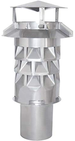 Nischenmarkt Kaminaufsatz/Schornsteinaufsatz Windkat mit Einschub rund Edelstahl + Silikon (DN 130)