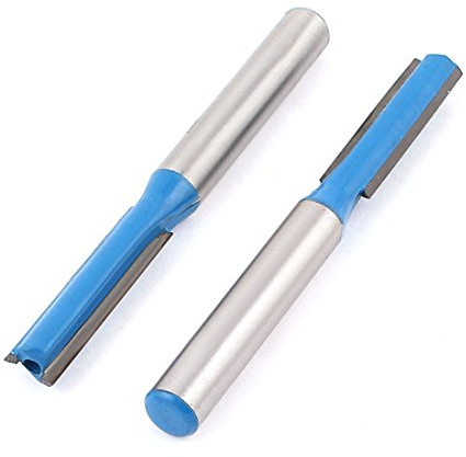 sourcing map 1/10,2 cm X 1/10,2 cm Holz Double Flöten gerade Router Bit Cutter 2 de