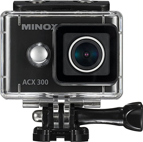 MINOX ACX 300 Action Cam | Akkubetriebene Actionkamera mit Unterwasser-Gehäuse, Fernbedienung, Bildstabilisator, Weitwinkel, Wifi, 12MP und 60 fps
