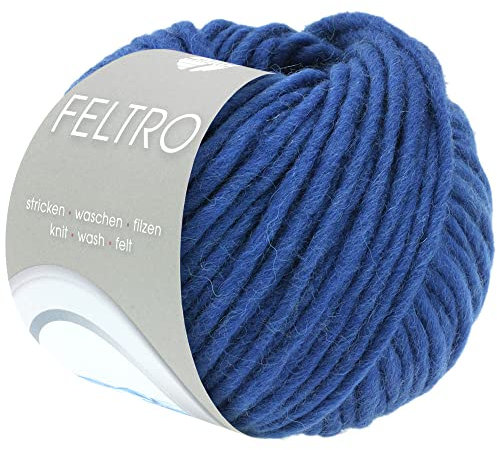 LANA GROSSA Feltro | Filzgarn für Kreativhandwerk, vielseitig, hochwertige Wolle zum Nass- und Trockenfilzen | Handstrickgarn aus 100% Schurwolle | 50g Wolle zum Stricken & Häkeln | 50m FB 26