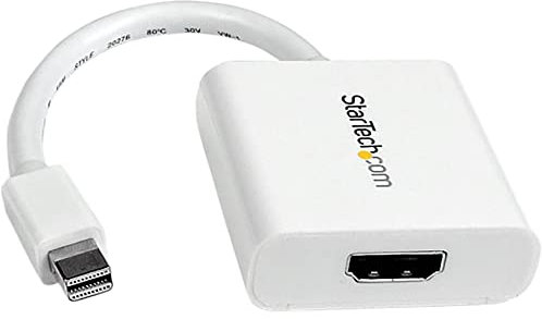 Adaptateur Mini DisplayPort vers HDMI - Dongle Adaptateur Convertisseur Vidéo d'Écran Mini DisplayPort vers HDMI (mDP vers HDMI/Mini DP vers HDMI) Actif 1920 x 1200 M/F Blanc (MDP2HDW)