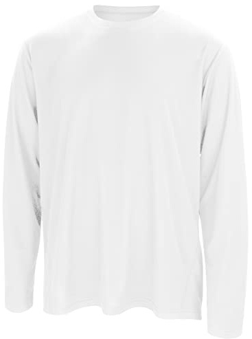 Spiro Mens Sports Quick-Dry Long Sleeve Performance T-Shirt (L) (White)
