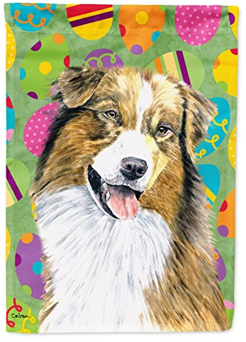 Caroline's Treasures SC9477 - Australischer Schäferhund, Oster-Eggtravaganza-Flagge, Leinwand, groß, Mehrfarbig