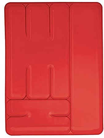 Excèlsa Rainbow 6 Compartments Red Cutlery Tray