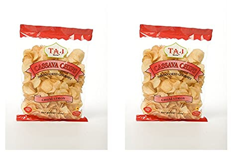 Taj Brand - Cassava Chips - Chilli & Lemon Flavour - 250g (Pack of 2)