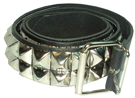 - Pyramidennieten Gürtel, 2-reihig, Material: Echtleder, Farbe: Schwarz/Silber