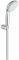GROHE Vitalio Go 100 – Hand Shower Set (Rain Spray Hand Shower 10 cm with Anti-Limescale System and Silicone Ring, Shower Hose 1.75 m, Wall Holder, Min. Recommended Pressure 1.0 Bar), Chrome, 26198000