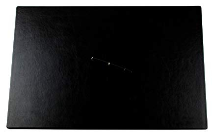 DELMON VARONE - Personalisierbare Schreibtischunterlage XXL aus Vintage Leder Anilin schwarz, Rutschfeste Echtleder Schreibunterlage abwaschbar, Schreibtisch Unterlage ideal als Mousepad, 65 x 45 cm